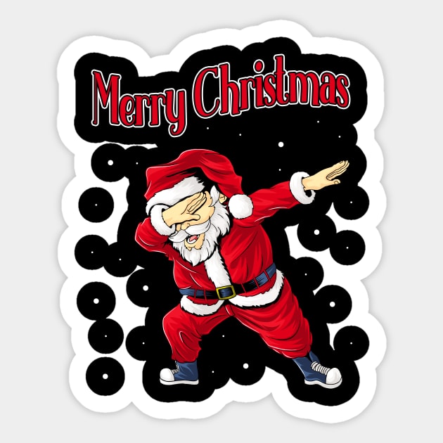 Dabbing Santa Claus Christmas Dab Dance Gift Sticker by Foxxy Merch